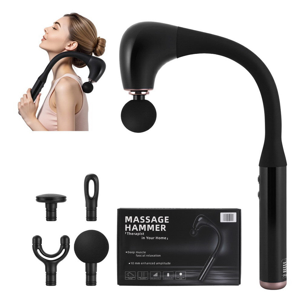 Everfit Massage Gun U-shaped Extended Handle Percussion Massager 4 Heads