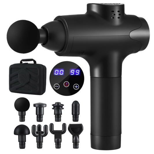 Everfit Massage Gun 30 Speed 8 Heads Vibration Muscle Massager Chargeable Black