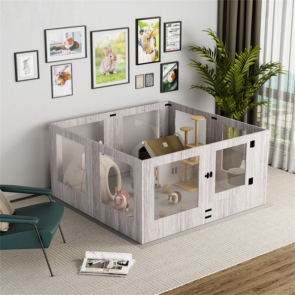 Dog Whelping Box 8 Panels Puppy Pen with Pad