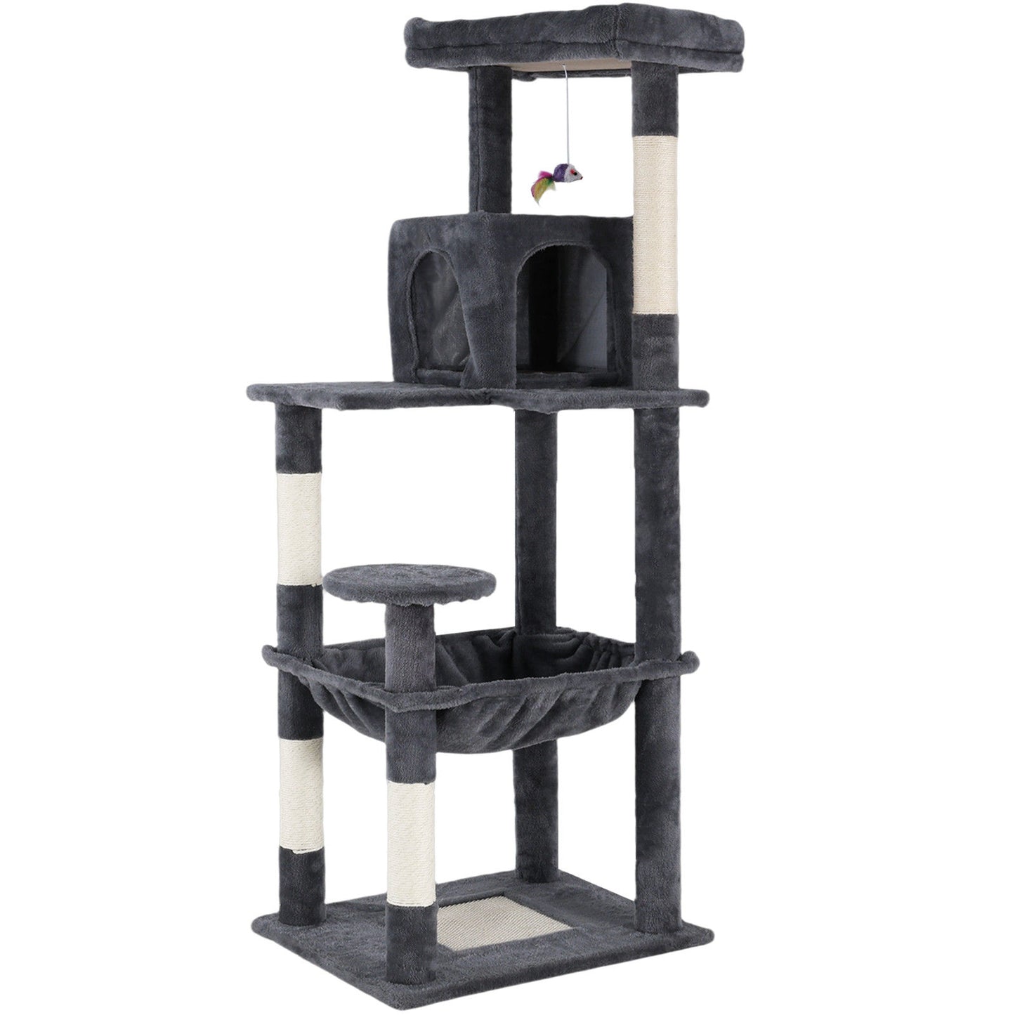 Cat Tower Tree Condo Scratching Post Dark Grey 142cm