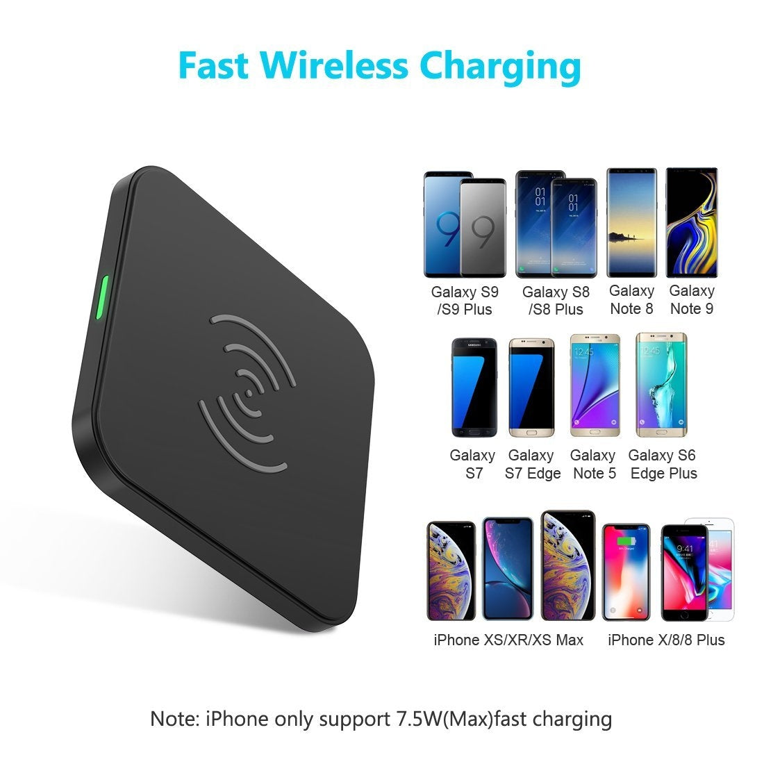 CHOETECH T511S 10W/7.5W Fast Wireless Charger Pad