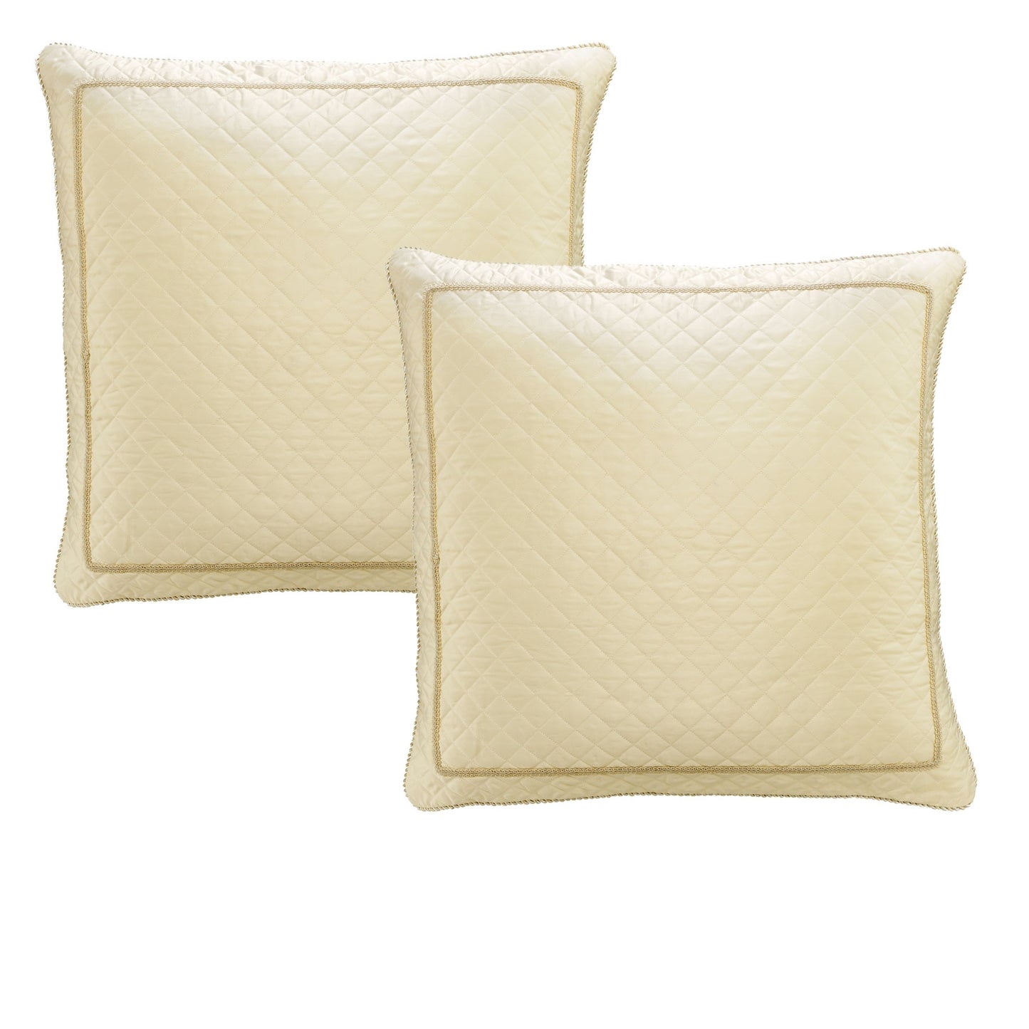 Bianca Elegance Pair of Trieste Ivory European Pillowcases