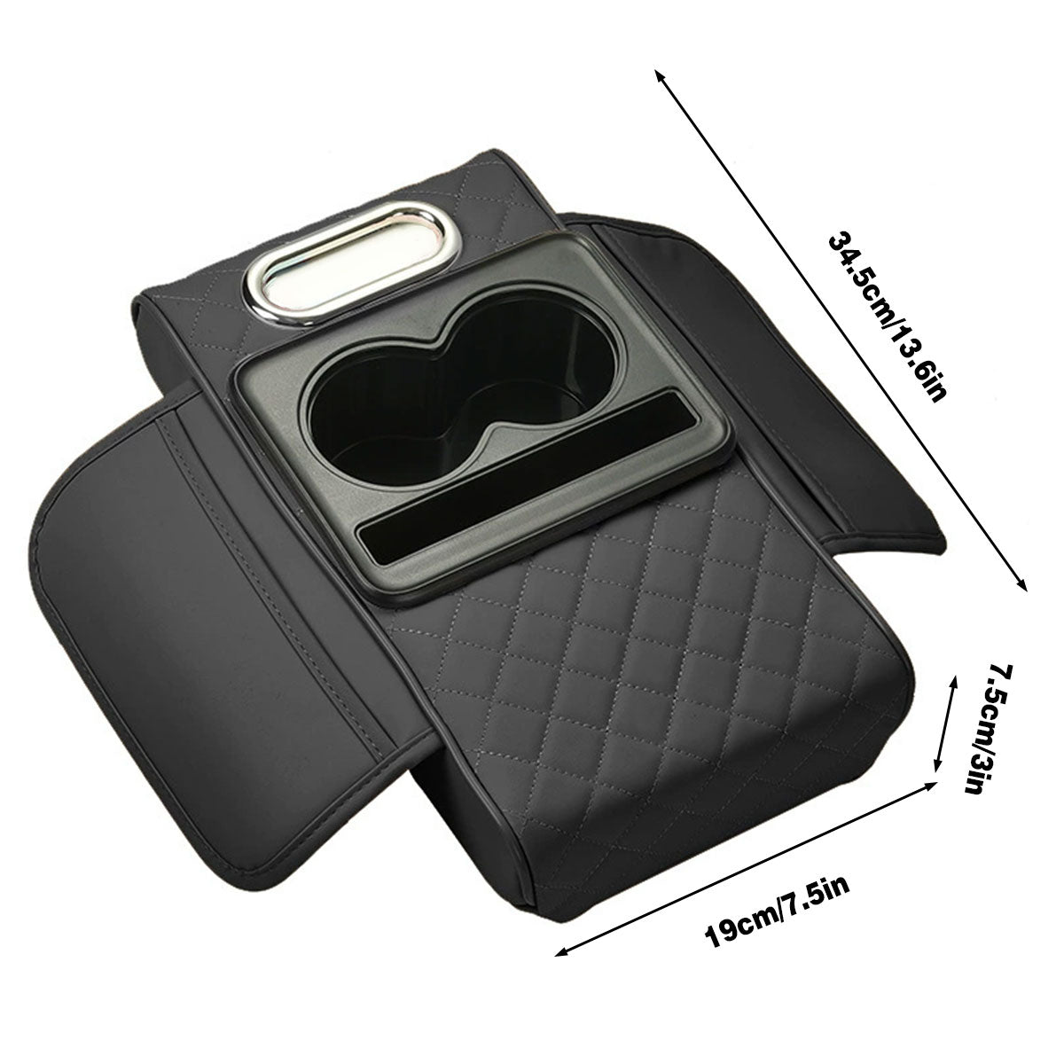 Car Armrest Pad Central Console Storage Box Lift Cushion Rest Support Organizer - Black Red