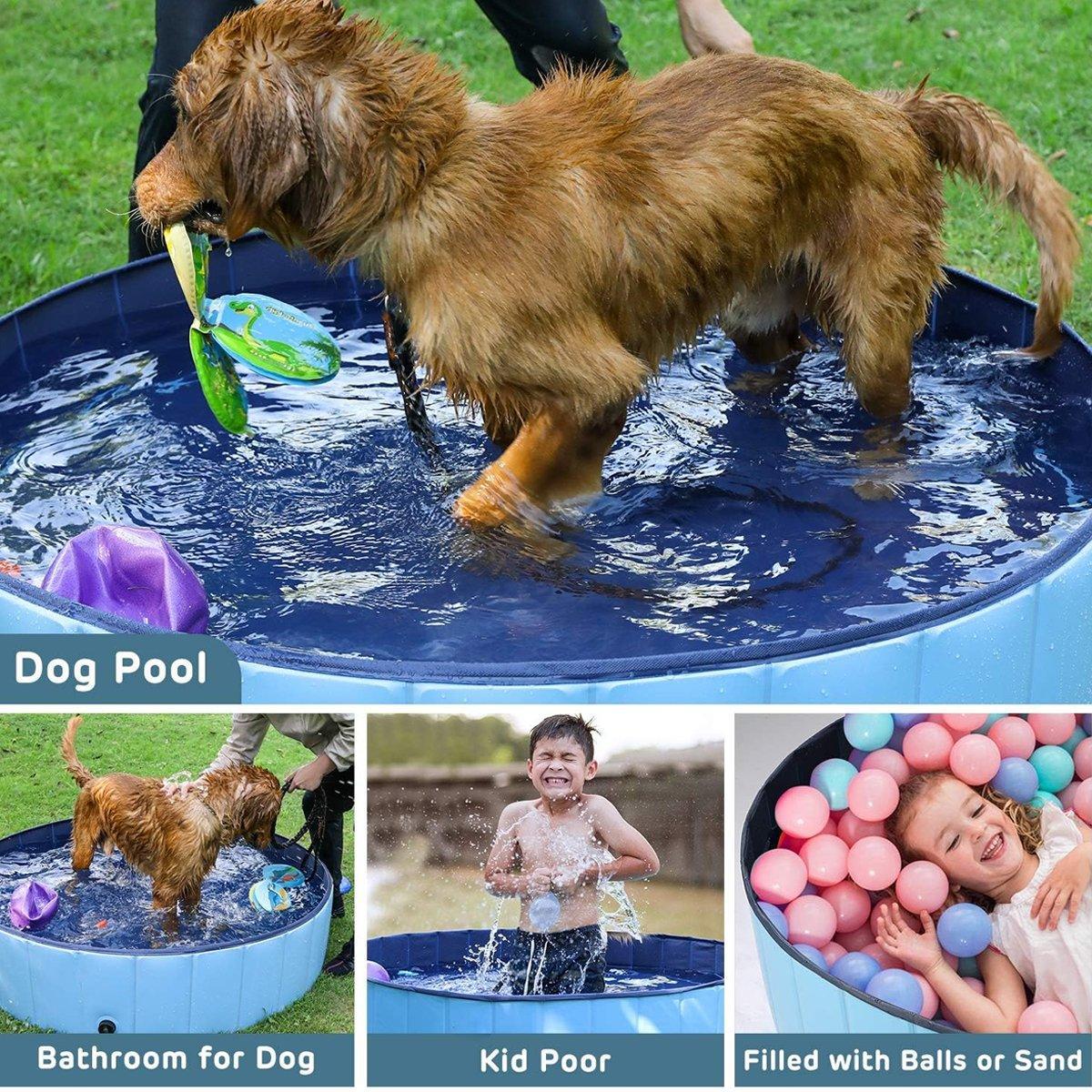 Pet Swimming Pool Foldable Portable Pool for Dogs Outdoor Summer Play - Grey-80x20cm