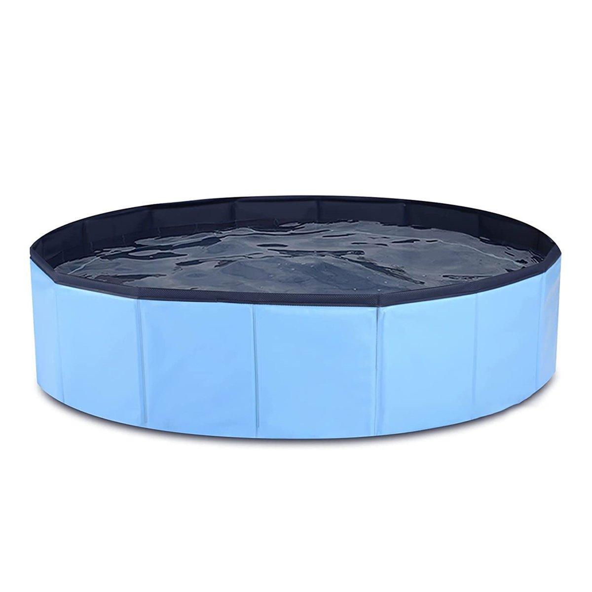 Pet Swimming Pool Foldable Portable Pool for Dogs Outdoor Summer Play - Blue-80x20cm