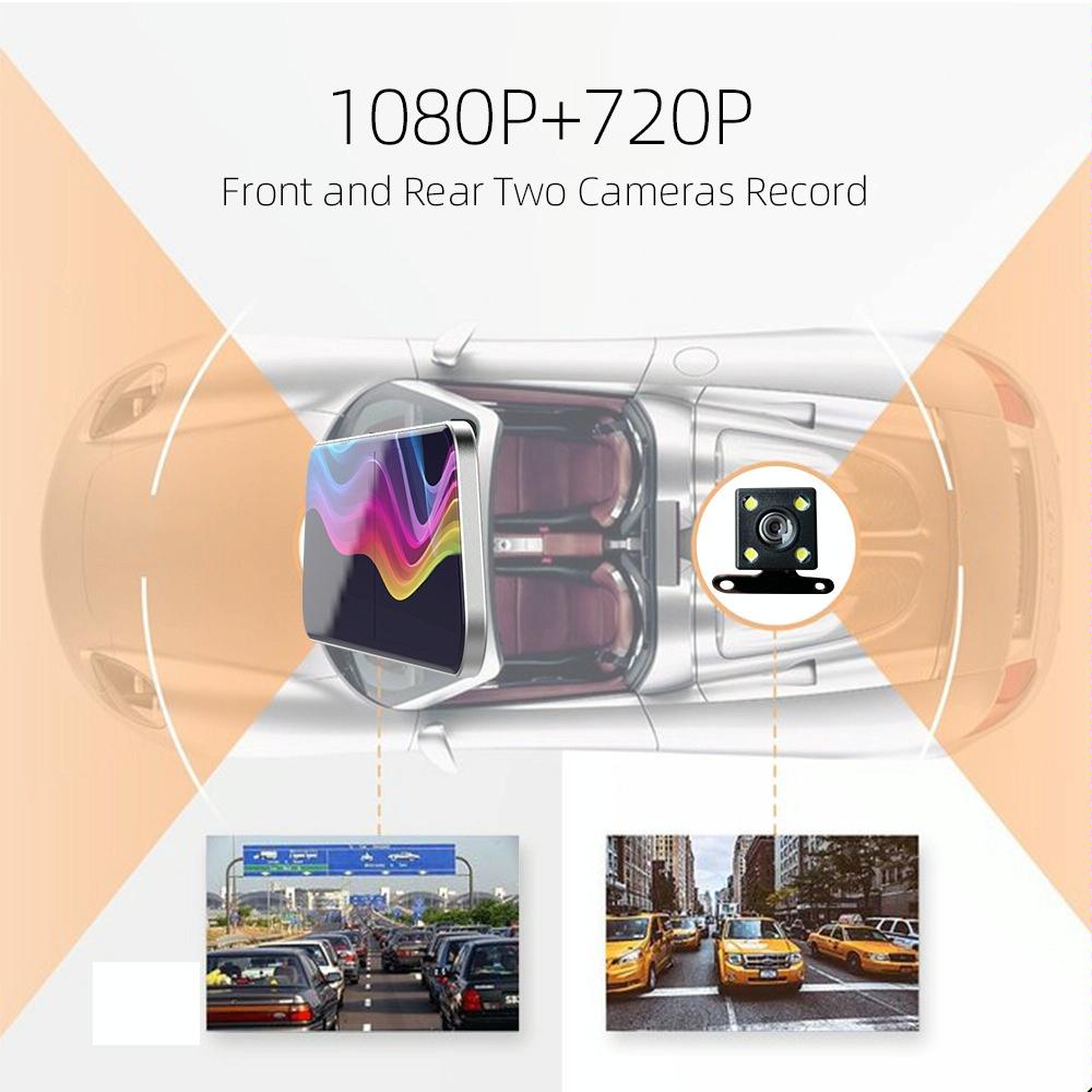 Hd Dual Record Lens Car Rear View Mirror with 5 Screen - A6 Driving Recorder