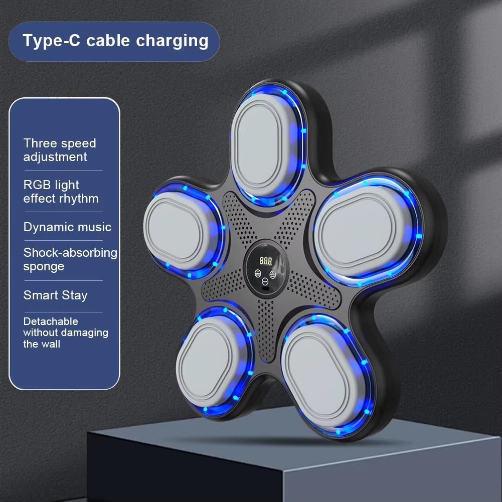 Bluetooth Music Boxing Machine With Adult Gloves - Reaction Training - With Half-Finger Gloves