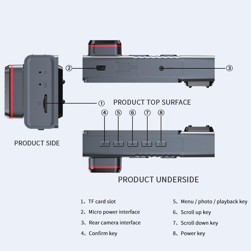 3-in-1 Car Dash Cam with Wifi 1080p Night Vision 3 Ips Screen 32gb - 32G