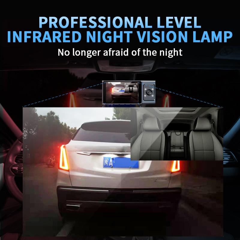 3-in-1 Car Dash Cam with Wifi 1080p Night Vision 3 Ips Screen 32gb - 32G