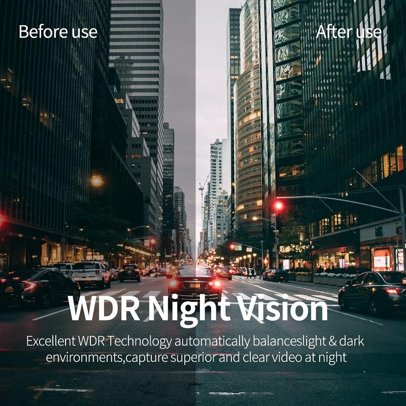 High Definition Car Wifi Dash Cam with Night Vision - 2k - Dual Recording 2K+720P