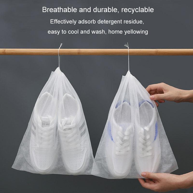 50 Pcs Thickened Non Woven Shoe Storage Bag Portable & Sunscreen - 50Pcs /Pack 24X38Cm Small