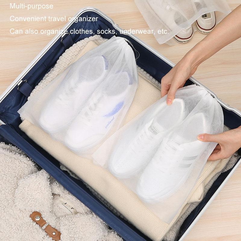 50 Pcs Thickened Non Woven Shoe Storage Bag Portable & Sunscreen - 50Pcs /Pack 24X38Cm Small
