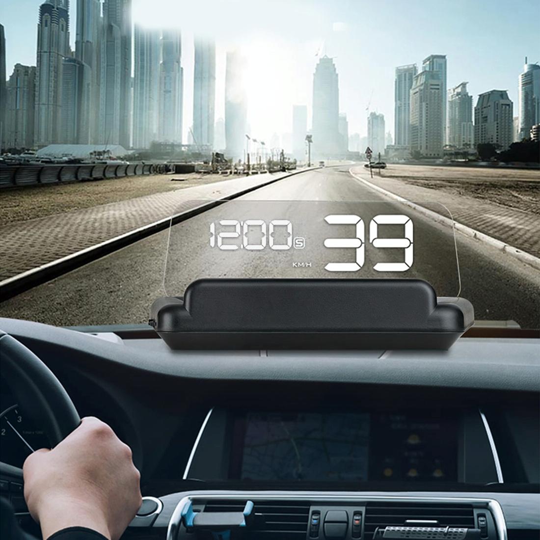 Virtual Hd Reflection Board Car Gps Hud Speed & Distance Display Over / Under Speed & Voltage Alarm Fatigue Driving - Green