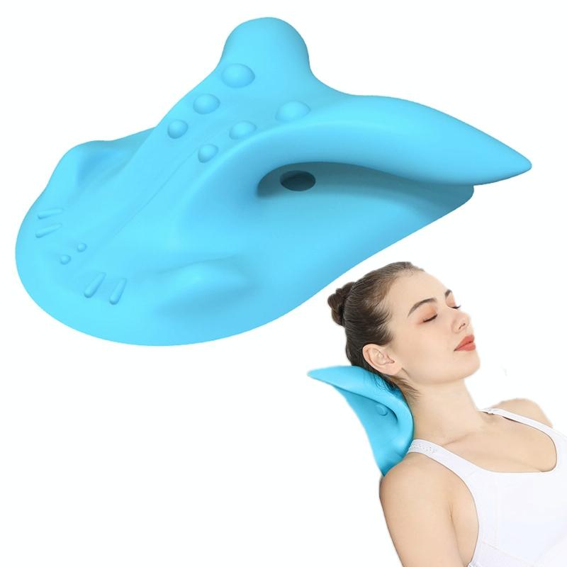 Cervical Spondylosis Correction Pillow Blue Cow Horns - 877 Usb Electric Heating Black