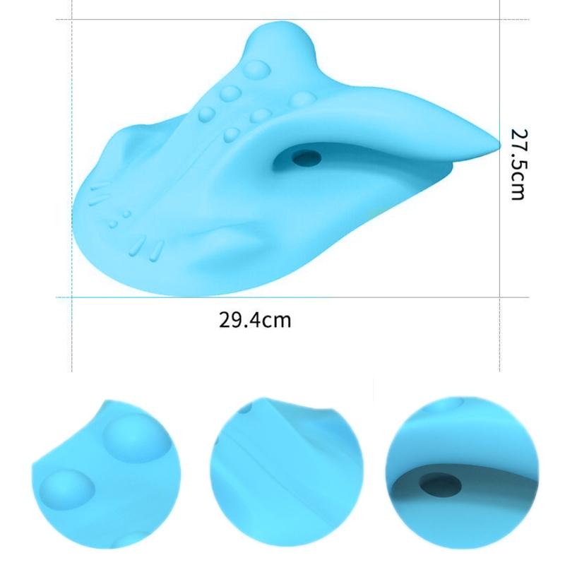 Cervical Spondylosis Correction Pillow Blue Cow Horns - 877 Usb Electric Heating Black