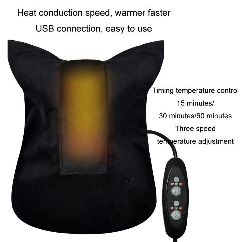 Cervical Spondylosis Correction Pillow Blue Cow Horns - 877 Usb Electric Heating Black