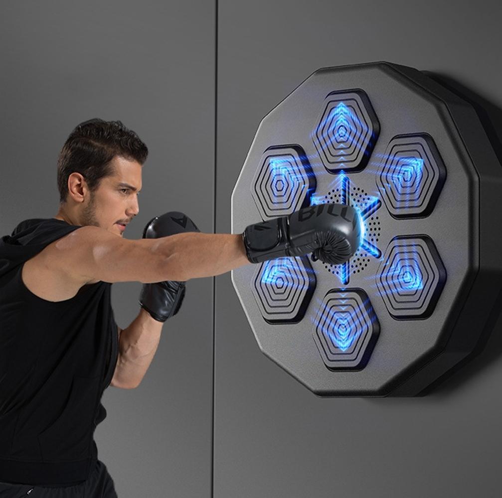 Smart Wall-Mounted Boxing Trainer With Adult Gloves - With Adult Red Gloves