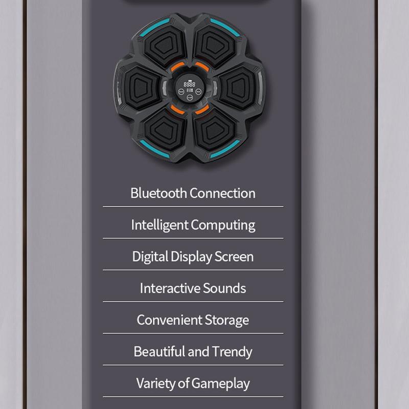 Adjustable 9-Speed Bluetooth Music Boxing Machine With Lights - Black - Light Gray