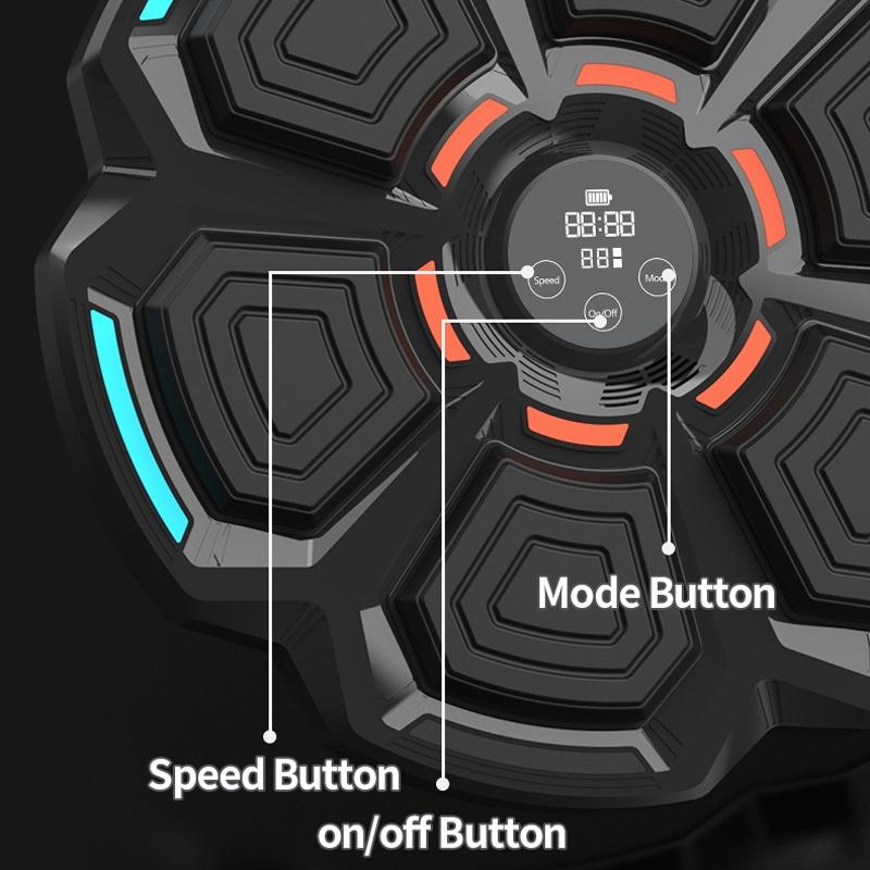 Adjustable 9-Speed Bluetooth Music Boxing Machine With Lights - Black - Light Gray