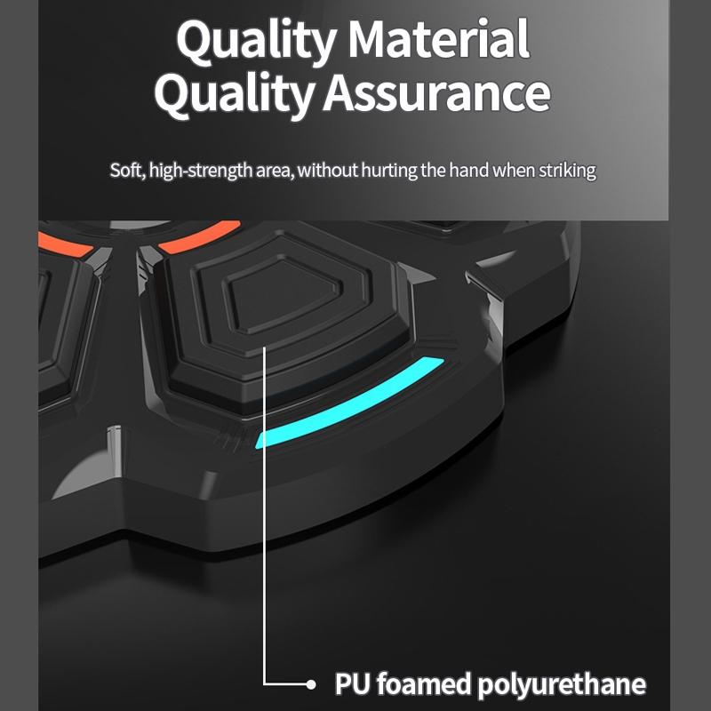 Adjustable 9-Speed Bluetooth Music Boxing Machine With Lights - Black - Light Gray