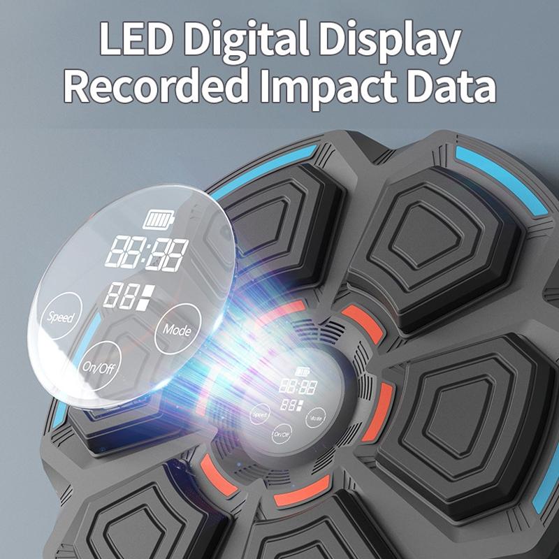 Adjustable 9-Speed Bluetooth Music Boxing Machine With Lights - Black - Light Gray