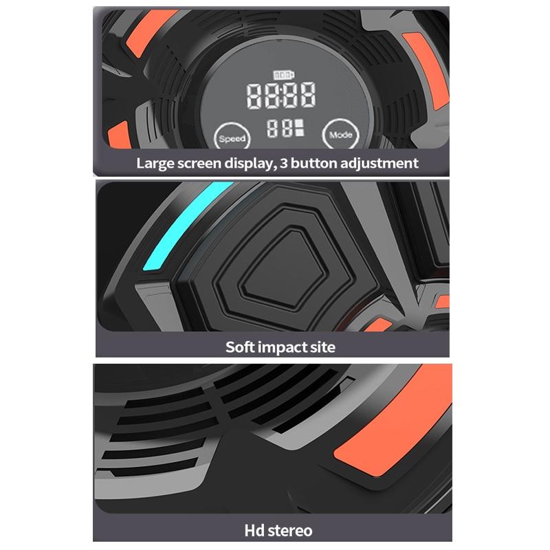 Adjustable 9-Speed Bluetooth Music Boxing Machine With Lights - Black - Light Gray