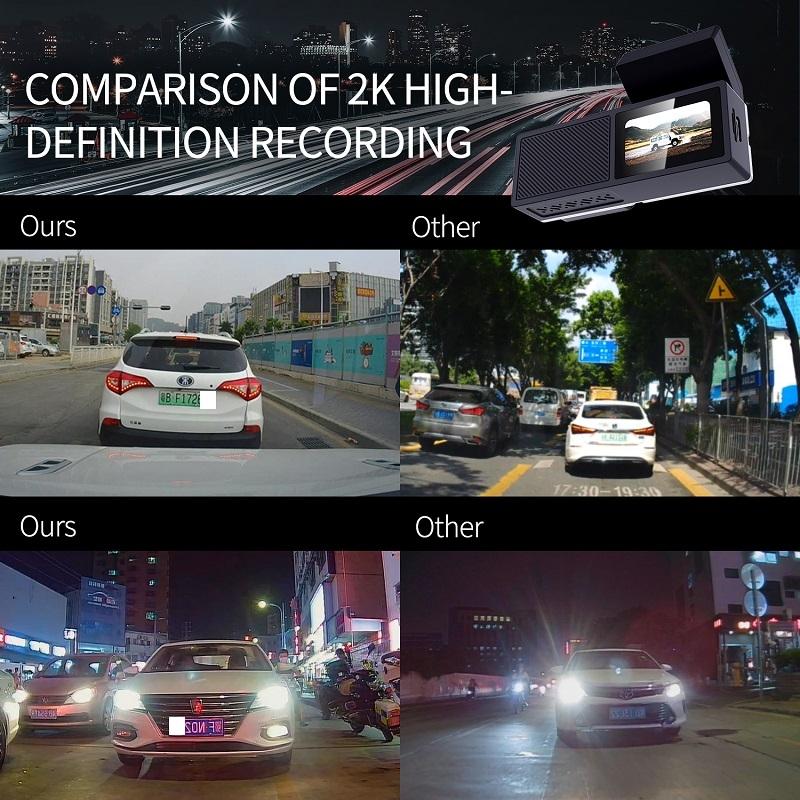 High Definition Car Wifi Dash Cam with Night Vision - 2k - Single Recording 2K