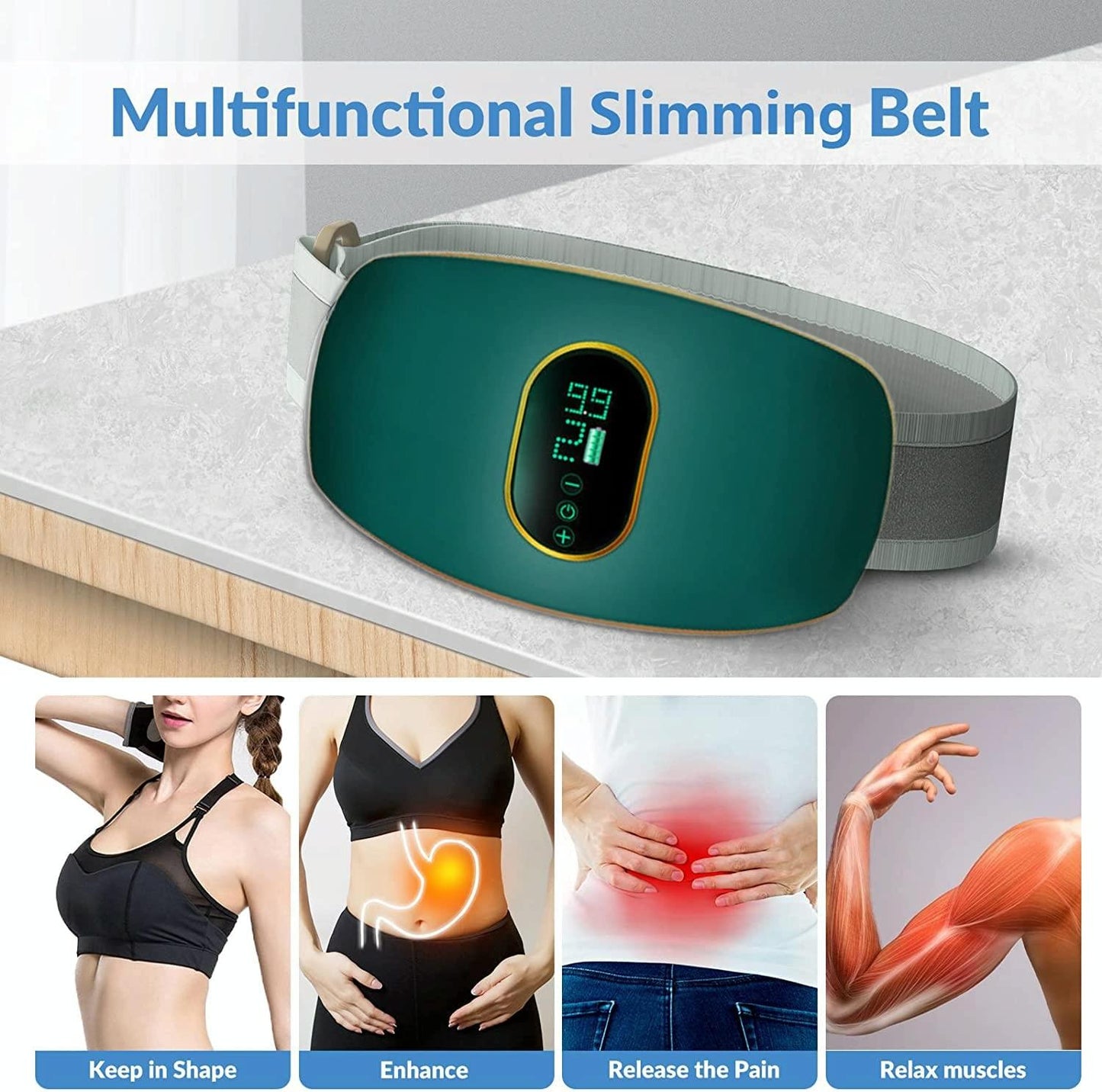 Rechargeable Abdominal Vibration Fat Removal Belt Magnet Massage Machine