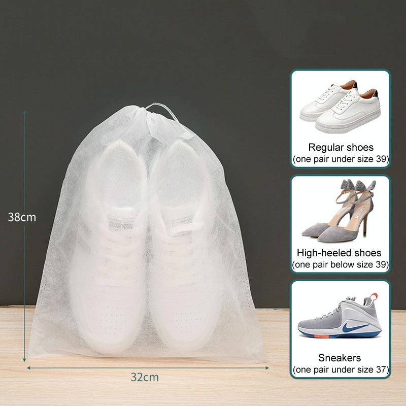 50 Pcs Thickened Non Woven Shoe Storage Bag Portable & Sunscreen - 50Pcs /Pack 32X38Cm Middle