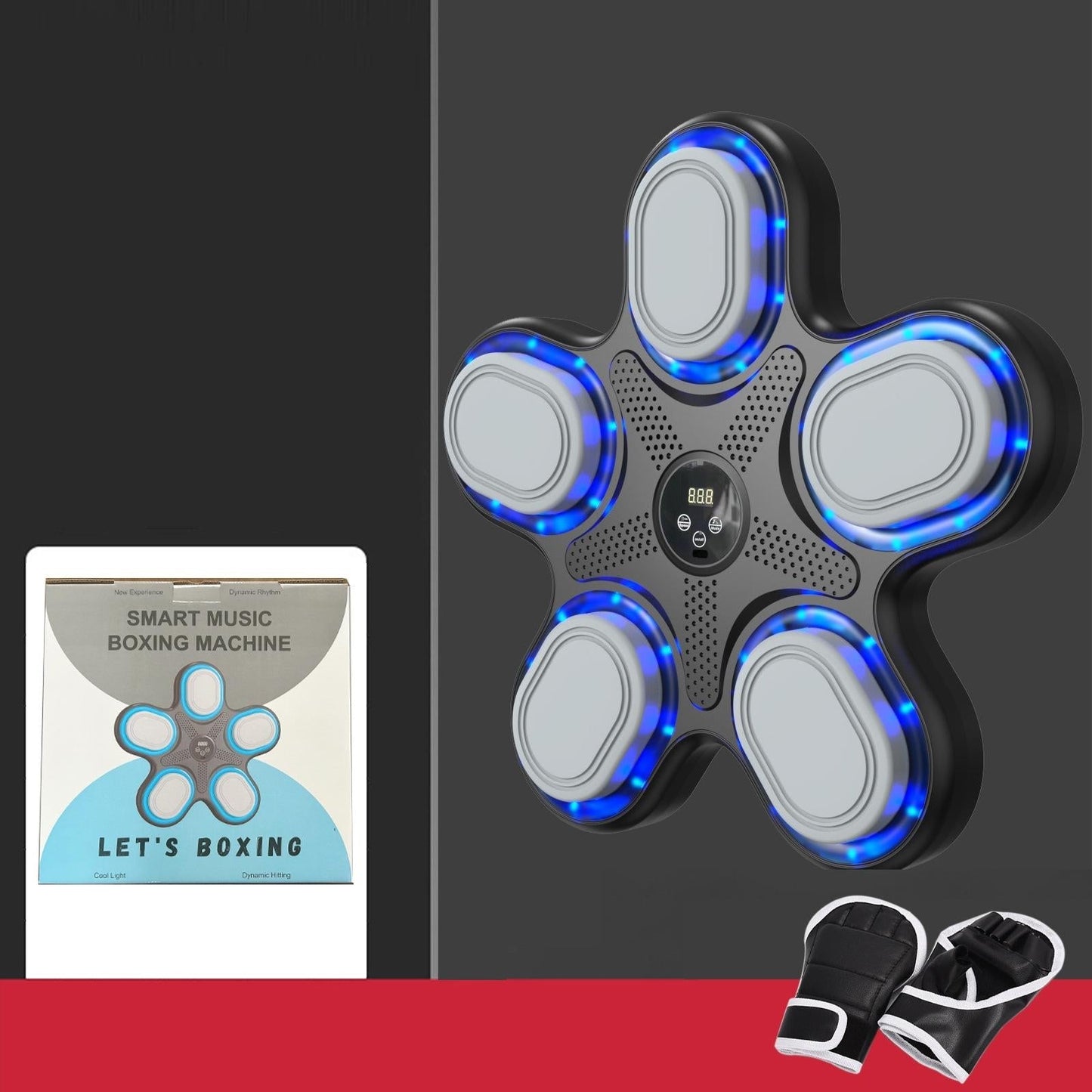 Bluetooth Music Boxing Machine With Adult Gloves - Reaction Training - With Children Gloves