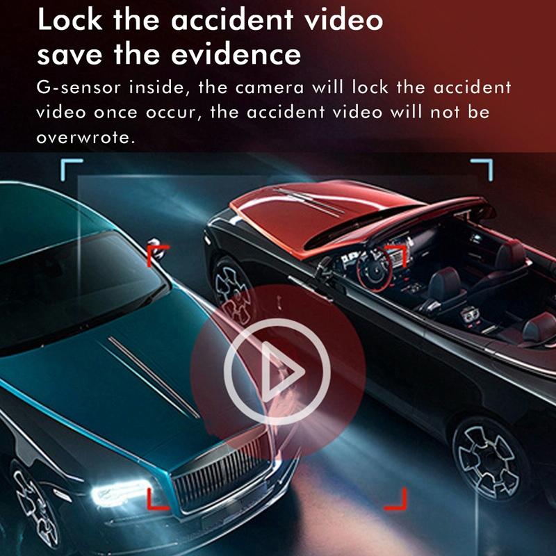 Large 9.66 Dual-record Driving Recorder with 2k Touch Screen and Parking Video Reversing Image