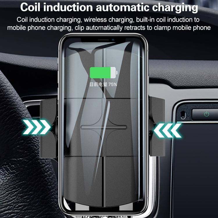 Wireless 10w Fast Charge Car Phone Holder with Voice Broadcast - Automatic