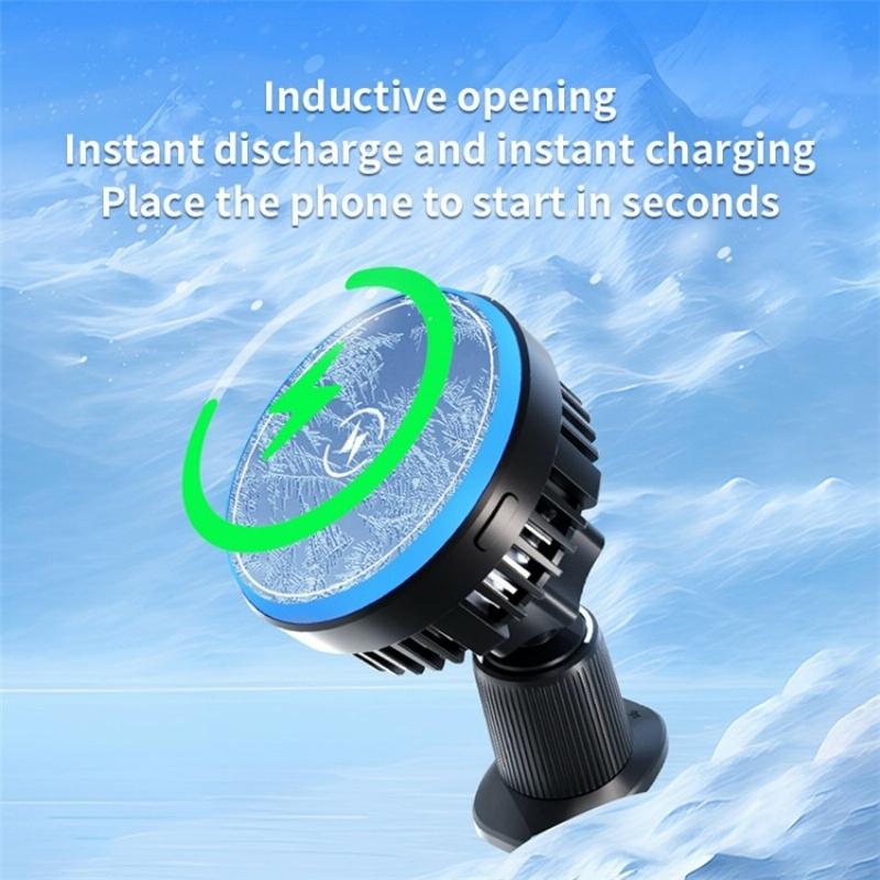Wireless Car Charger with Rgb Light and Magnetic Air Outlet