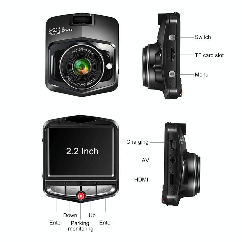 2.2 Car Dvr with Parking Monitoring & Loop Recording - Black