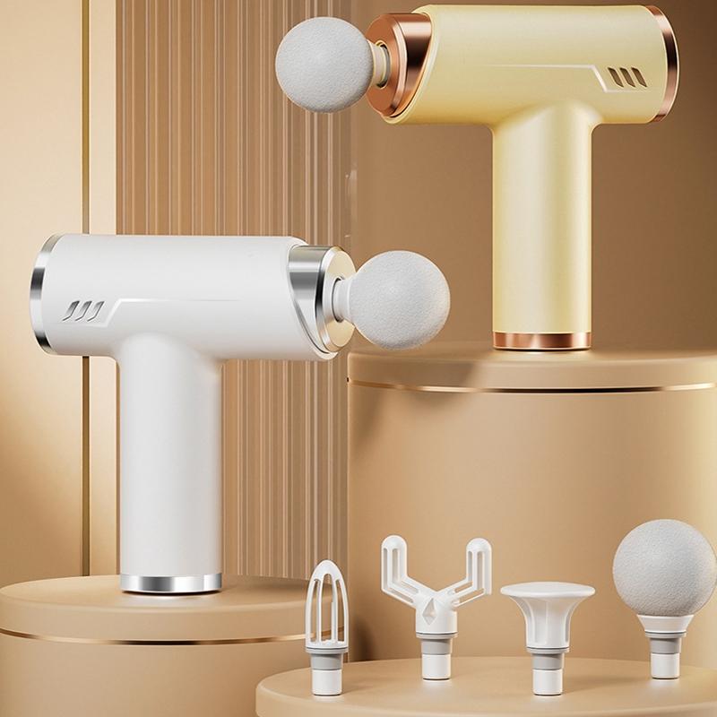 Silent Fascia Gun For Muscle Relaxation - High Frequency Vibration Massager - White