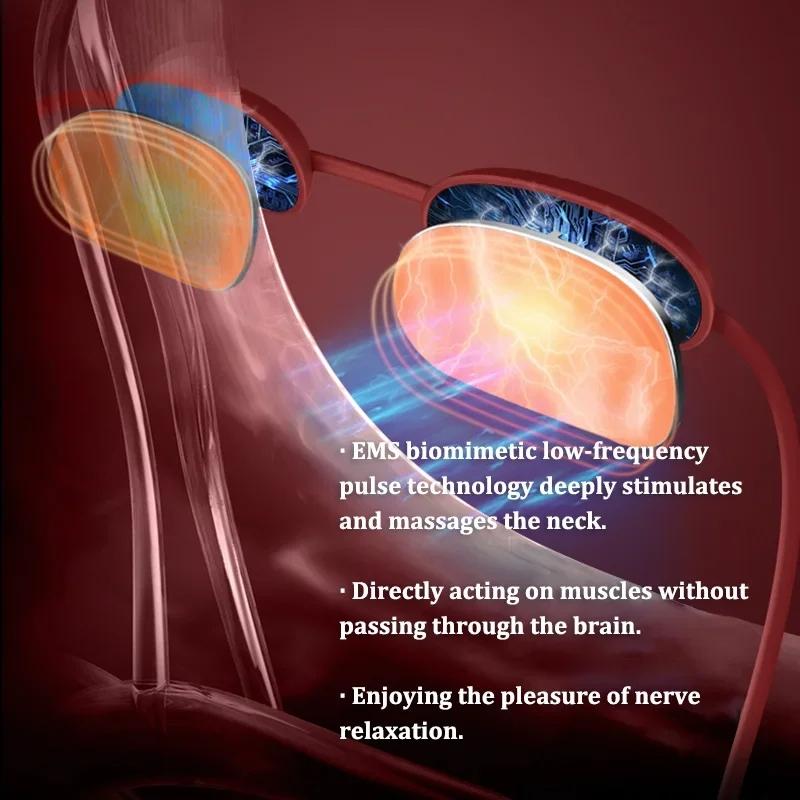 Portable Ems Neck Massager For Shoulder & Cervical Therapy - White