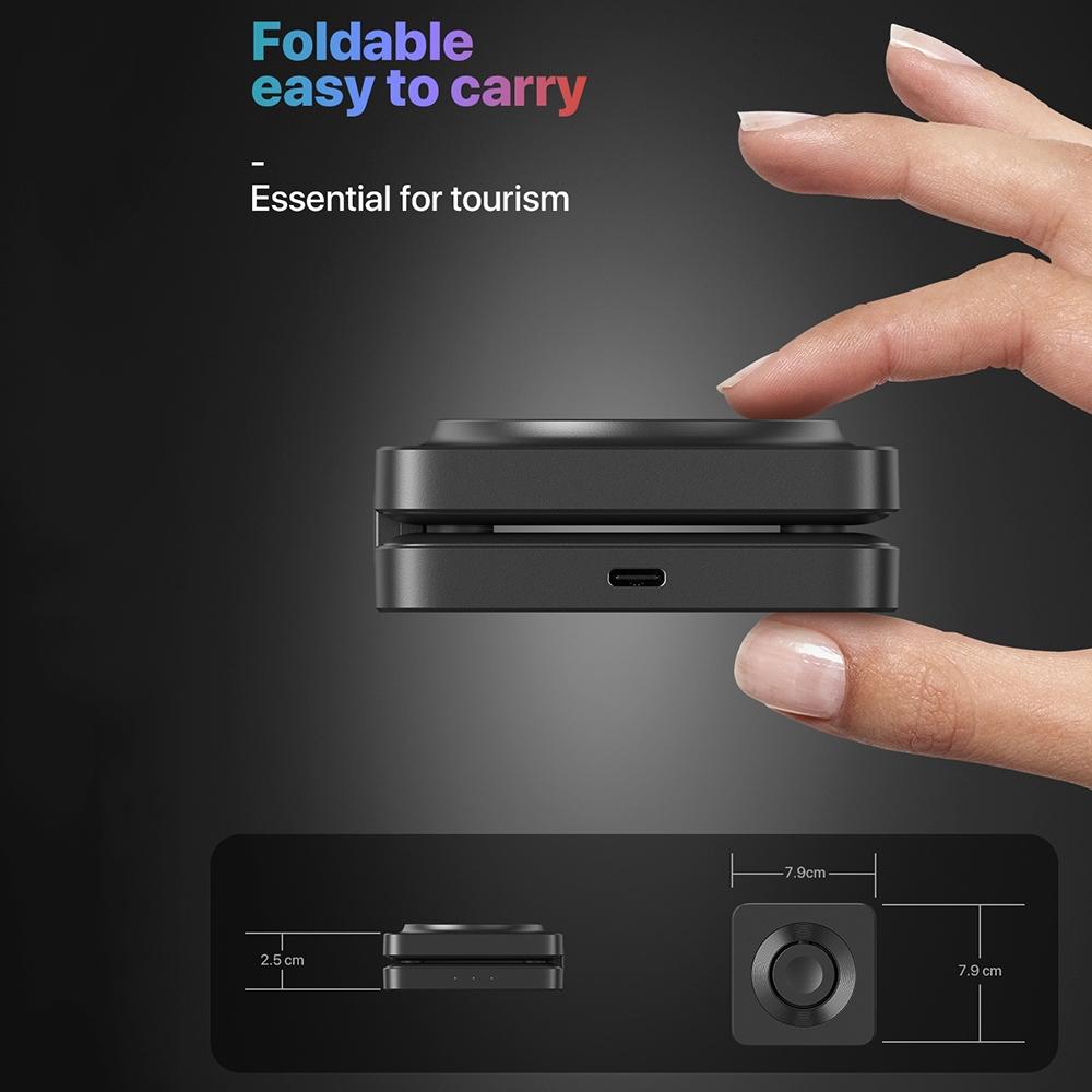 Portable Magnetic Wireless Charger Fast Charging Black