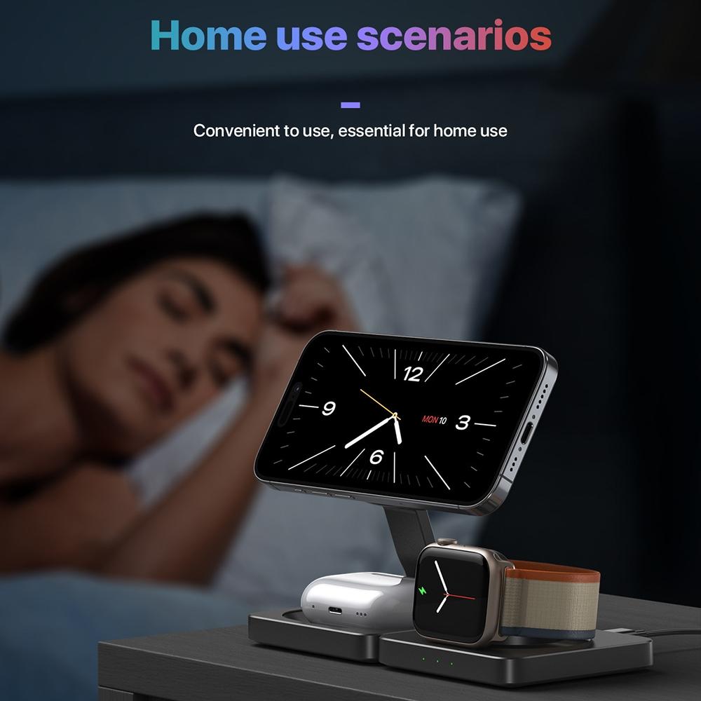 Portable Magnetic Wireless Charger Fast Charging Black