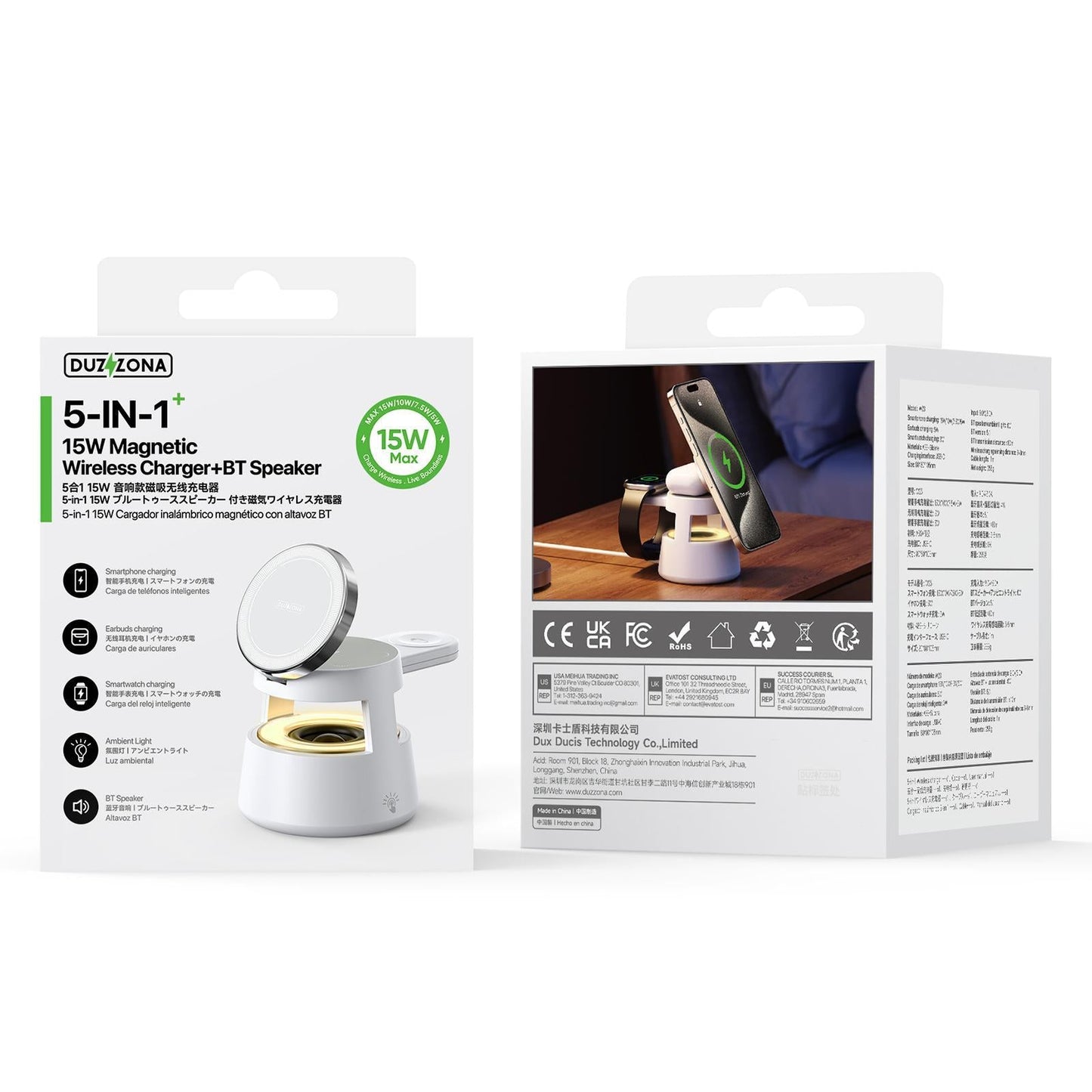 5 In 1 Magnetic Wireless Charger With Bluetooth Speaker