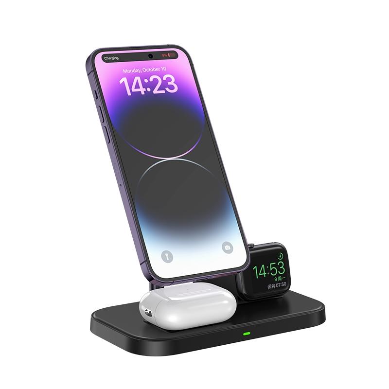 3 In 1 Magnetic Wireless Charger For Iphone & Airpods - White