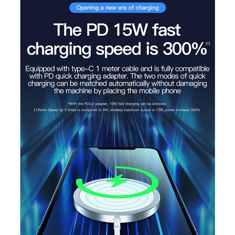 15W Magnetic Wireless Charger White