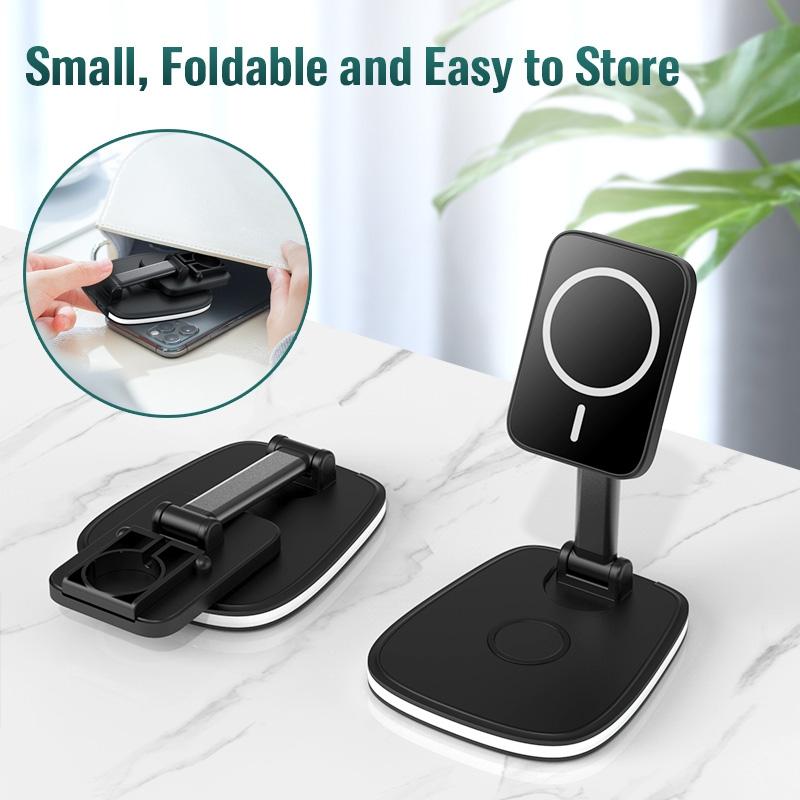 15W Multifunctional Desktop Wireless Charger - Black