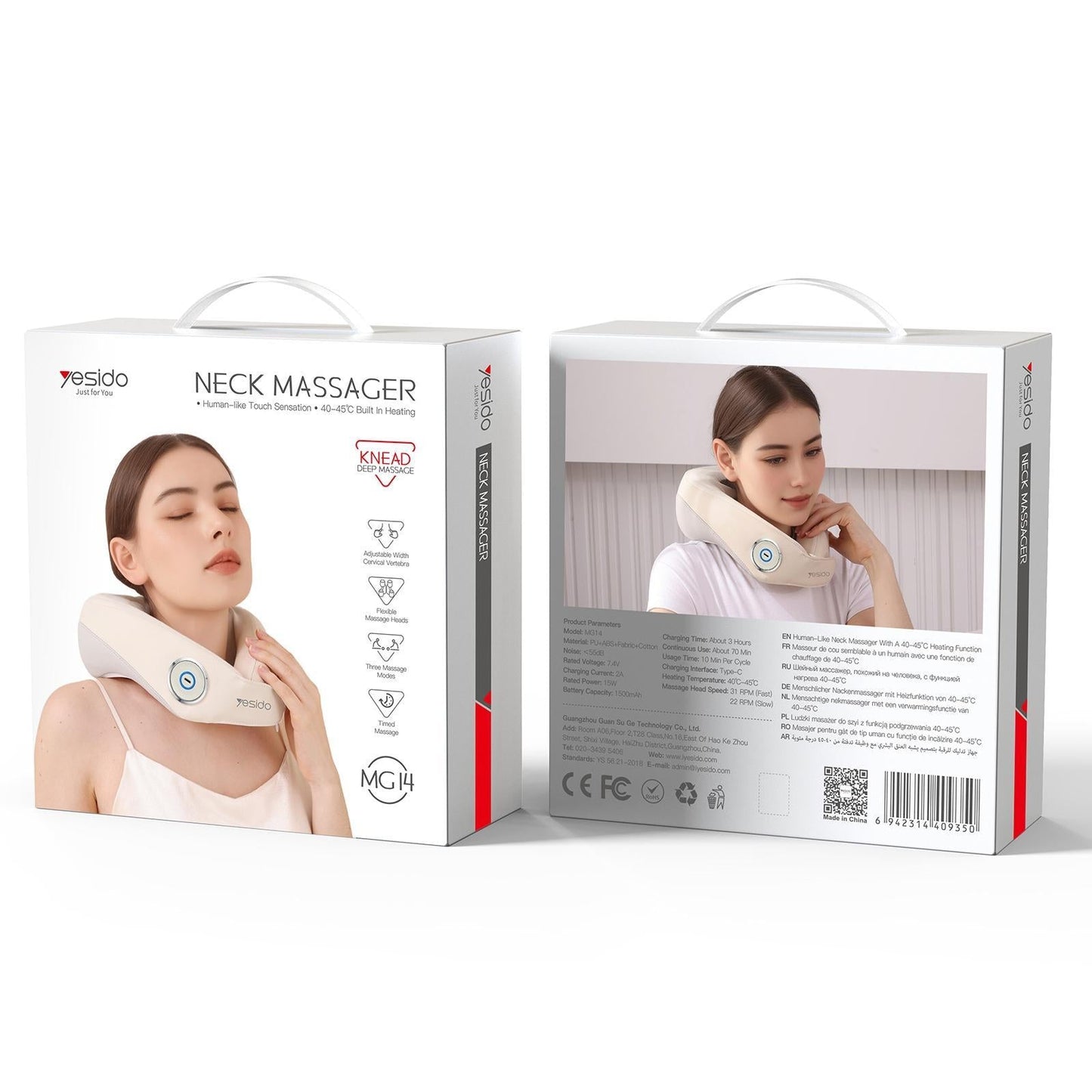 Yesido Mg14 Electric Neck Massager Heat Therapy White