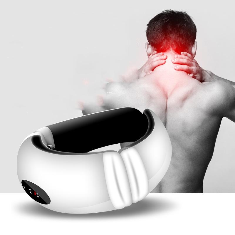 Rechargeable Neck Massager With Hot Compression Electric Pulse Therapy For Neck Pain Relief