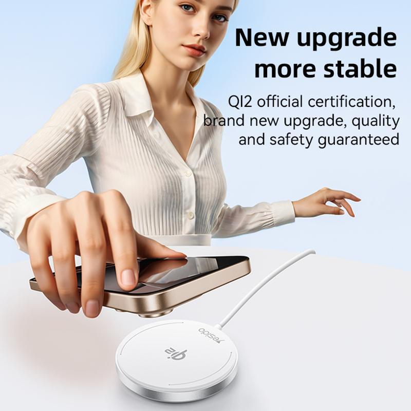 15W Magnetic Fast Wireless Charger White