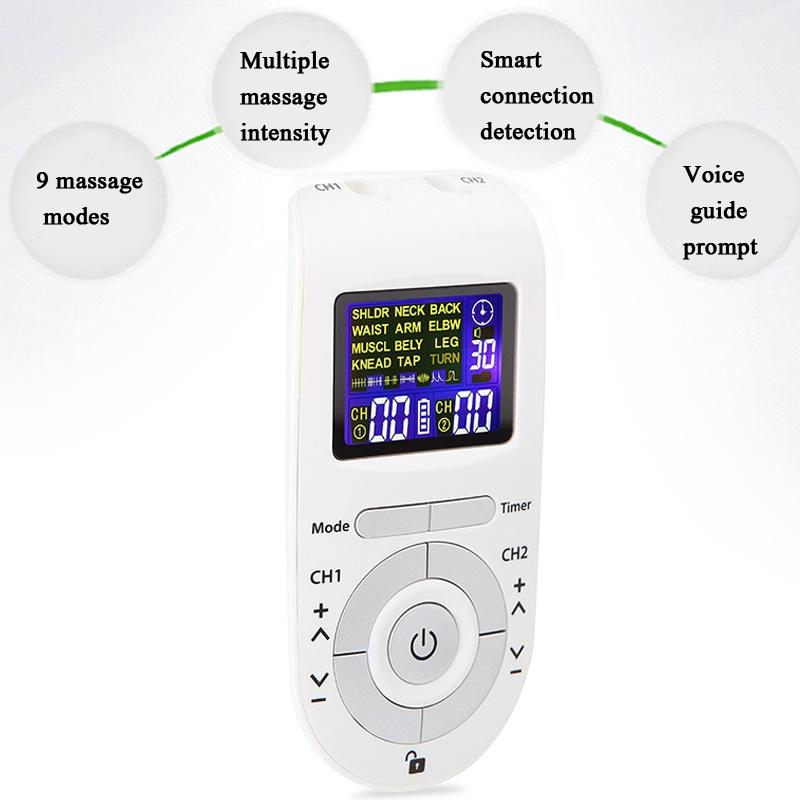 12-Mode Digital Meridian Physiotherapy Instrument Acupuncture Massager White