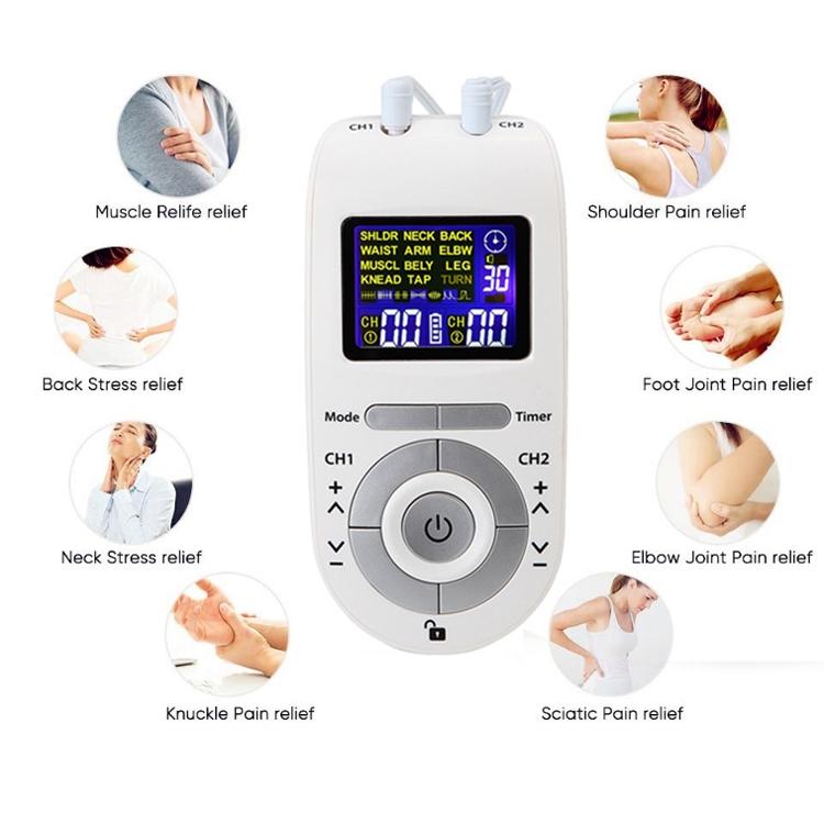 12-Mode Digital Meridian Physiotherapy Instrument Acupuncture Massager White