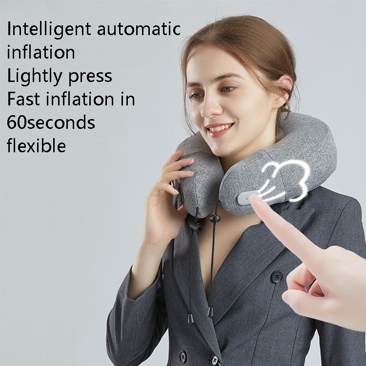 Gray Inflatable Neck Massager Pillow For Cervical Spine