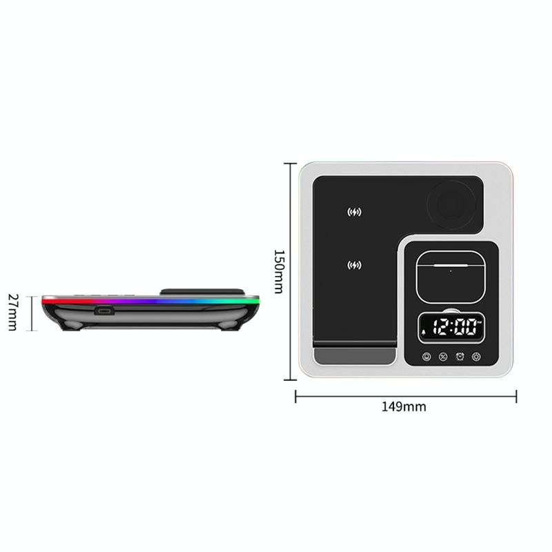 15W 5 In 1 Foldable Wireless Charger Stand - Black