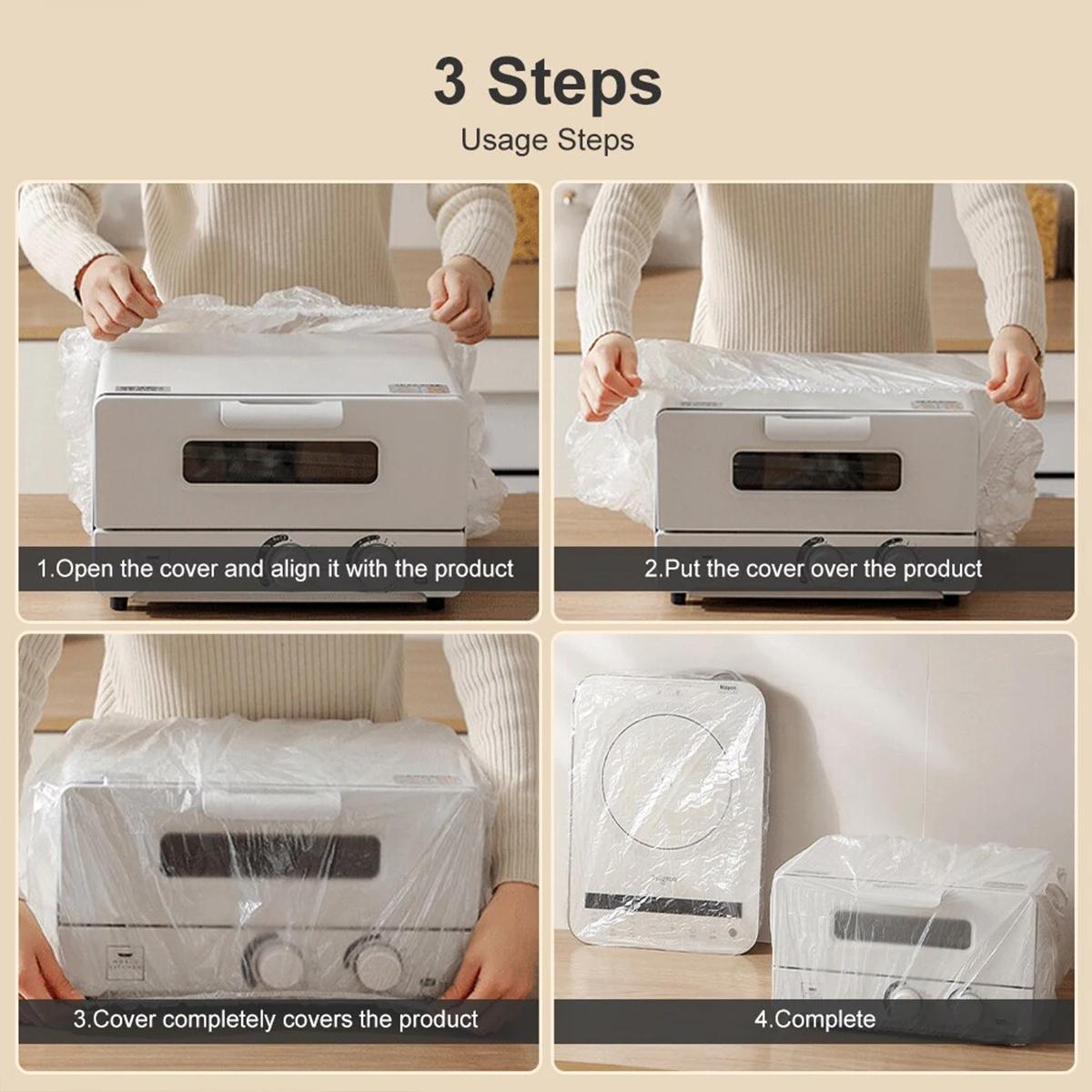 10-pack Disposable Dust Covers for Electric Cooker and Oven - 120x120cm White - 90X110Cm